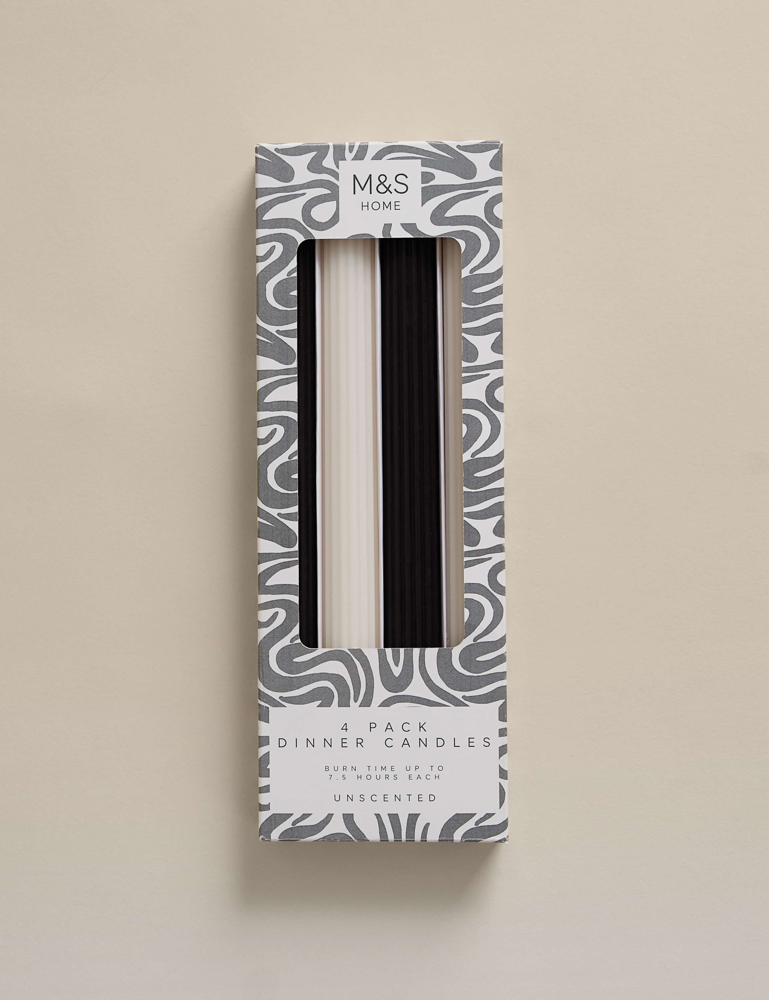 Mono dinner candles set of 4 unscented taper candles - British product
