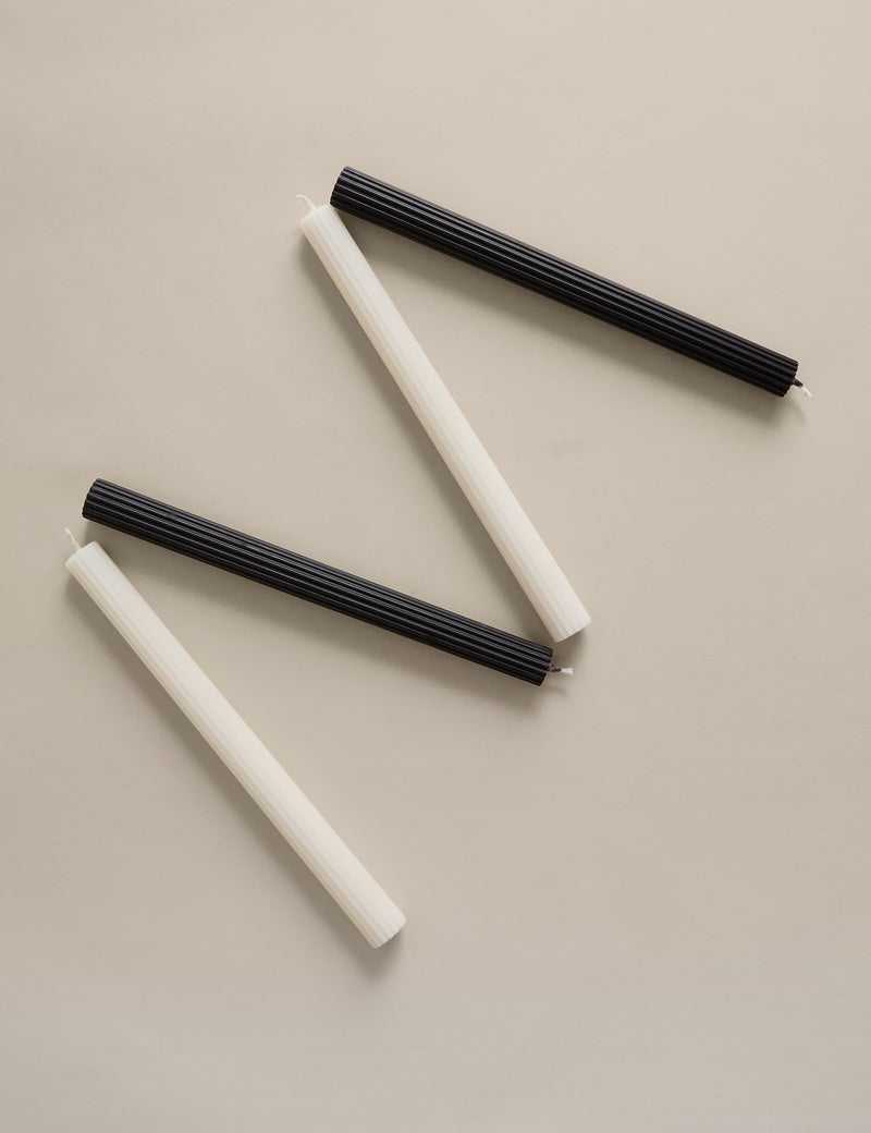Mono dinner candles set of 4 unscented taper candles - British product