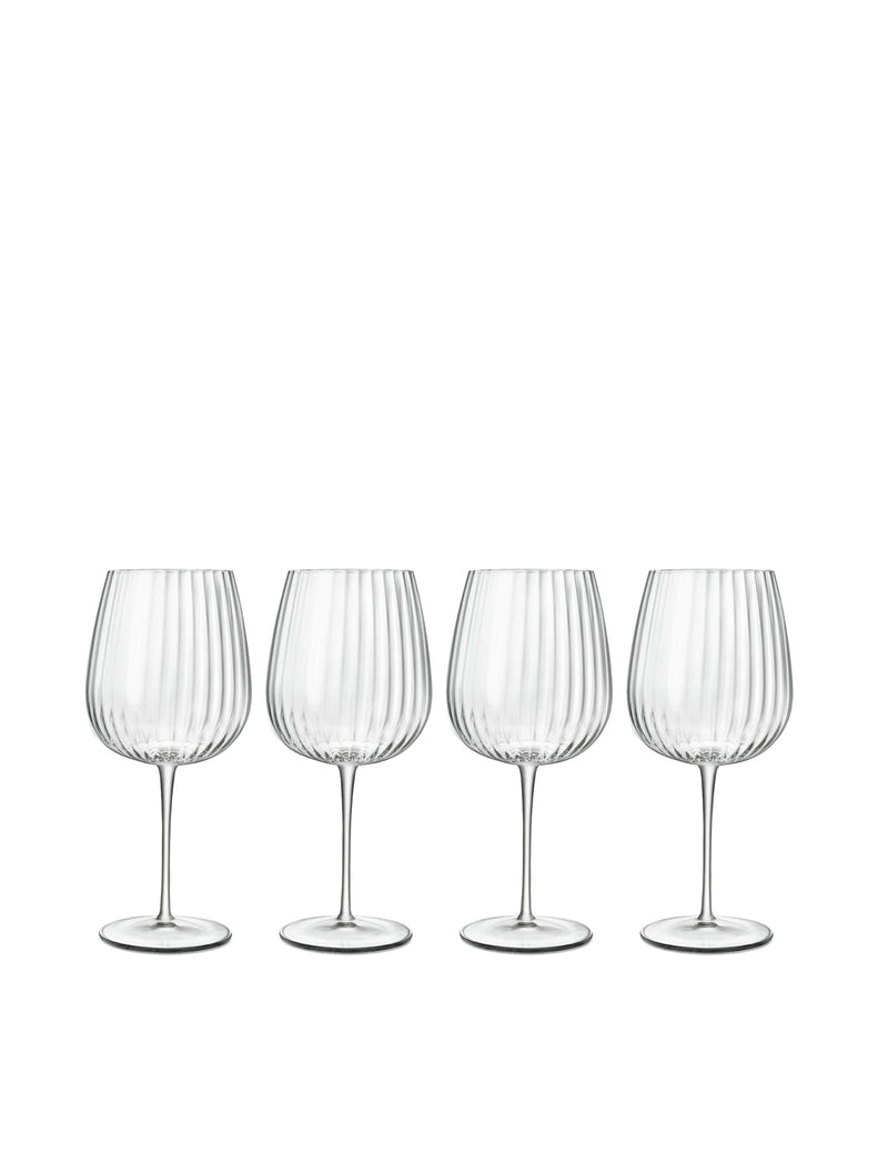Luigi Bormioli Optica fluted gin glasses set of 4, UK version