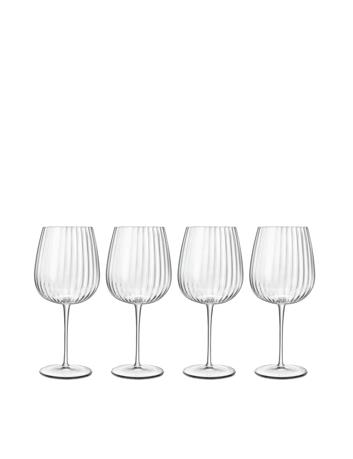 Luigi Bormioli Optica fluted gin glasses set of 4, UK version