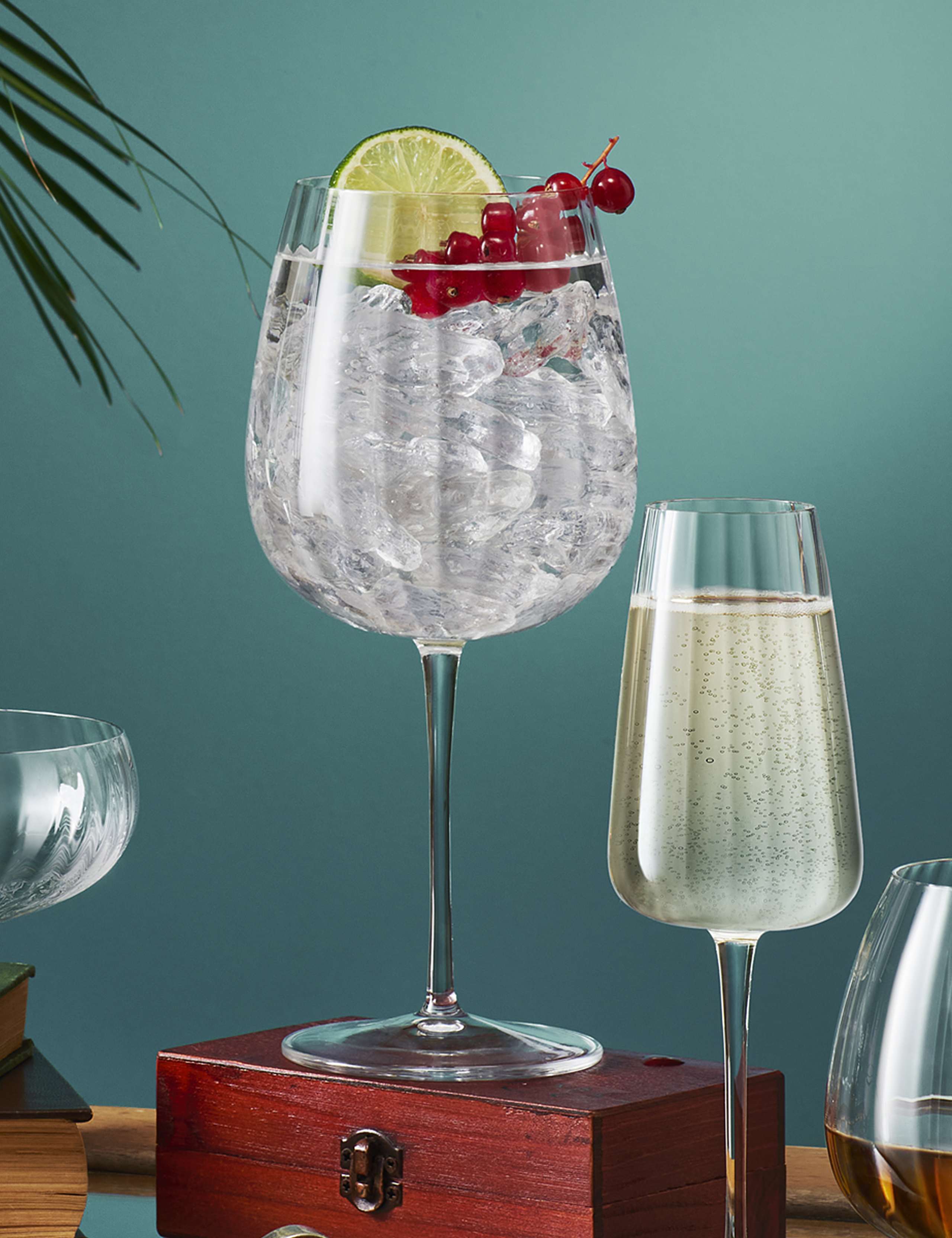 Luigi Bormioli Optica fluted gin glasses set of 4, UK version