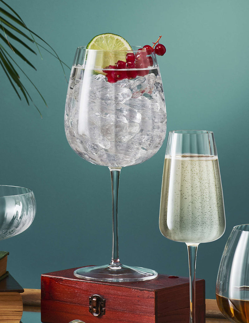 Luigi Bormioli Optica fluted gin glasses set of 4, UK version