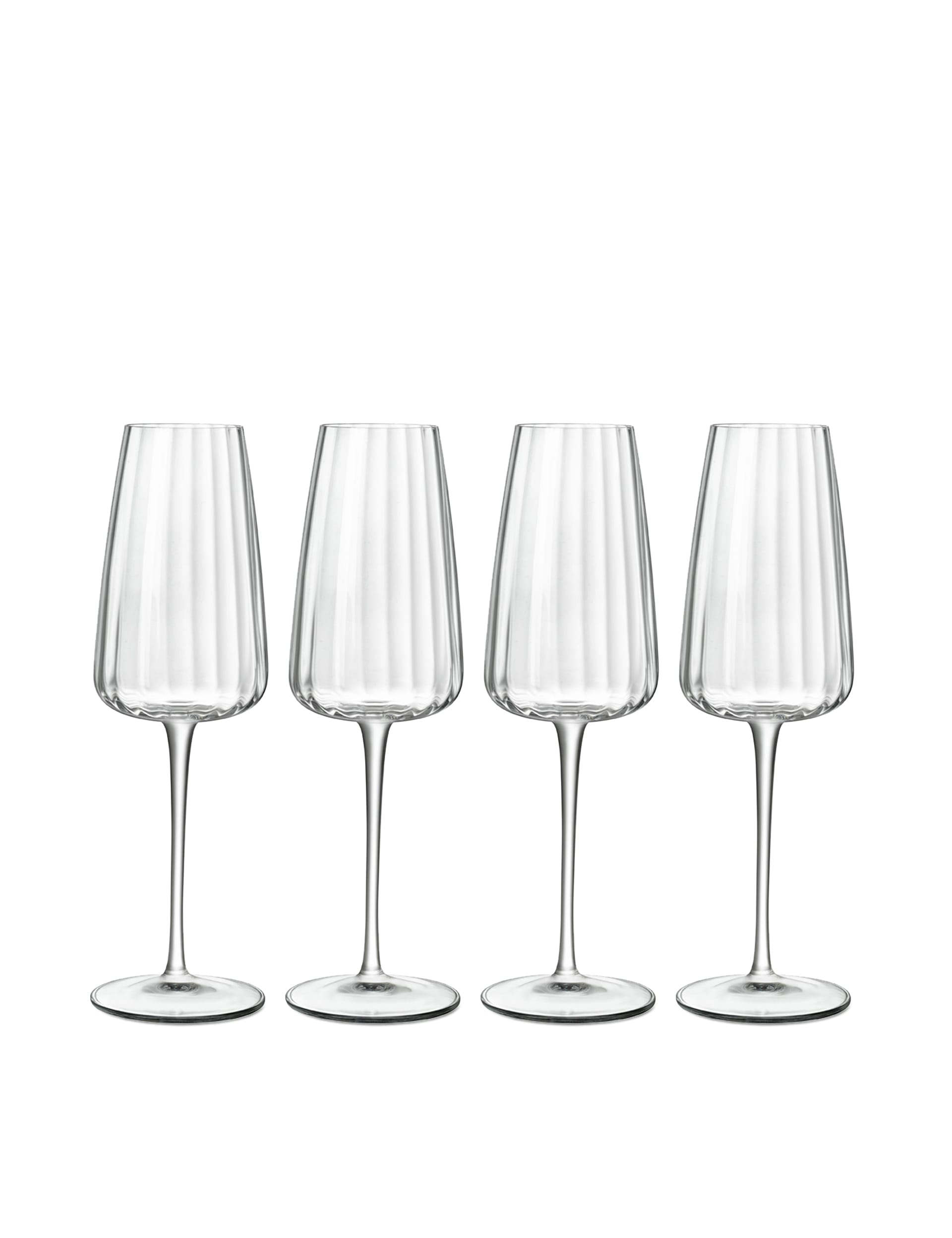 Luigi Bormioli Optica champagne flutes set of 4 (British brand)