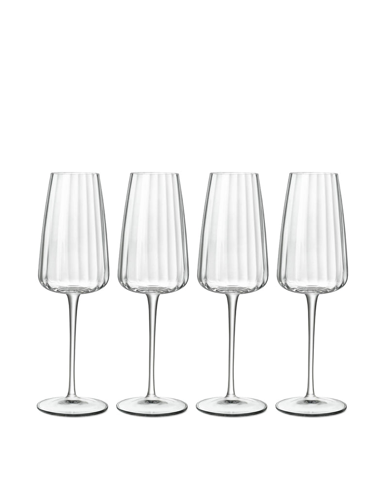 Luigi Bormioli Optica champagne flutes set of 4 (British brand)