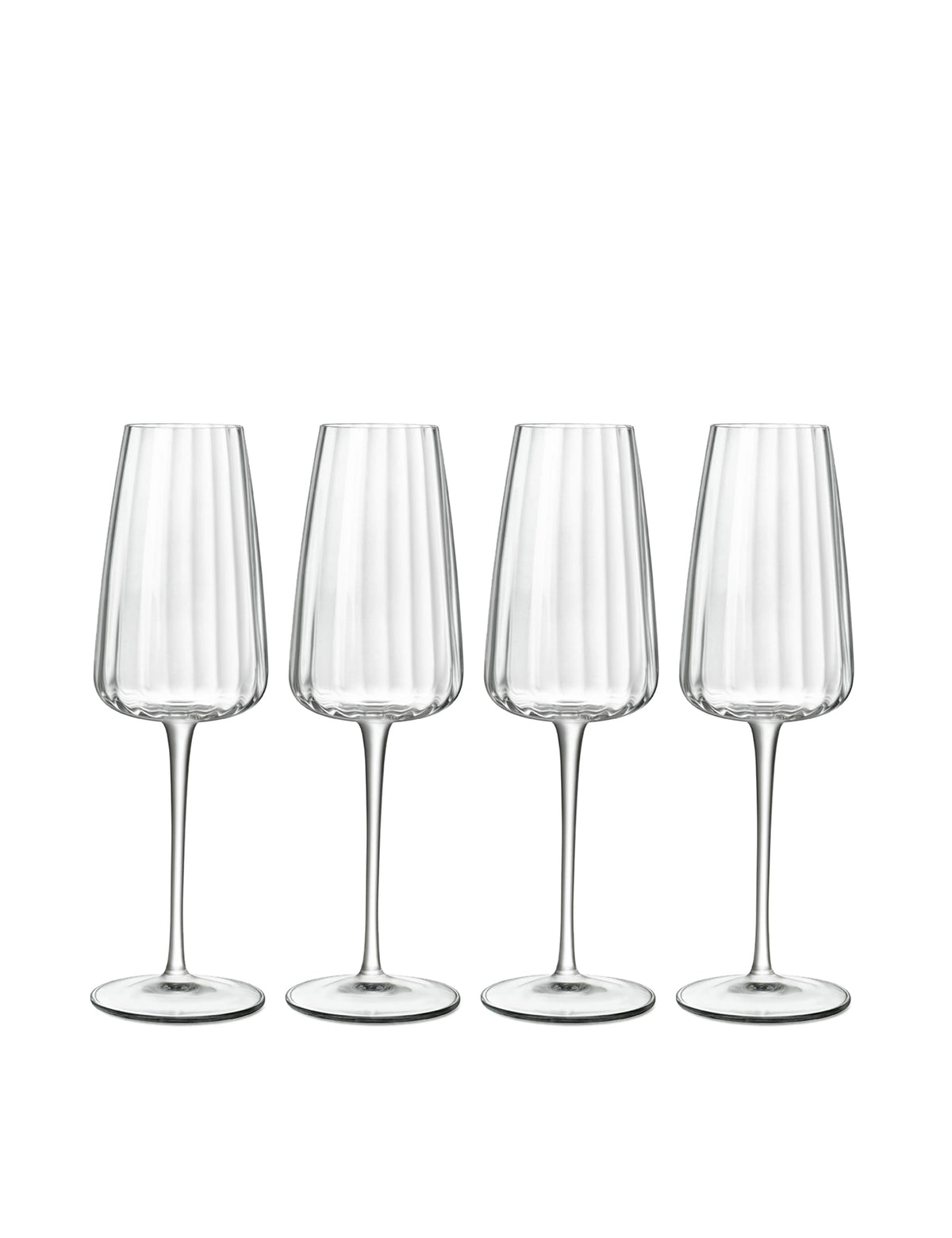 Luigi Bormioli Optica champagne flutes set of 4 (British brand)