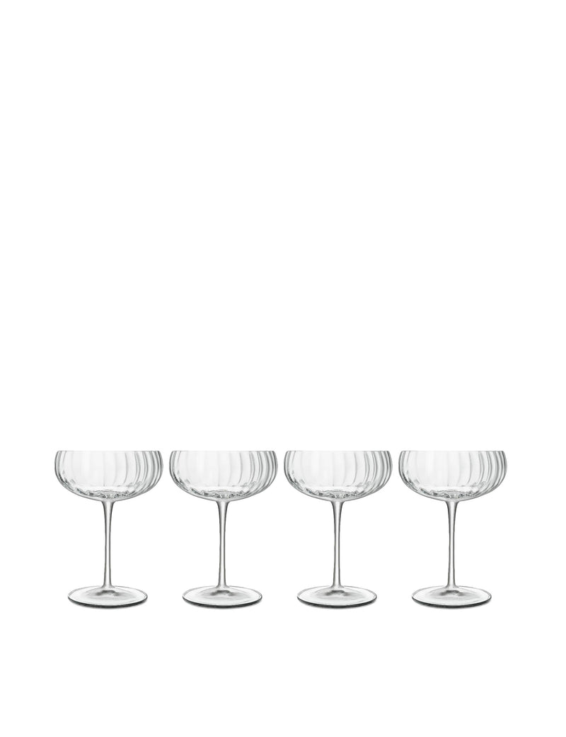 Set of 4 Optica Champagne Saucers