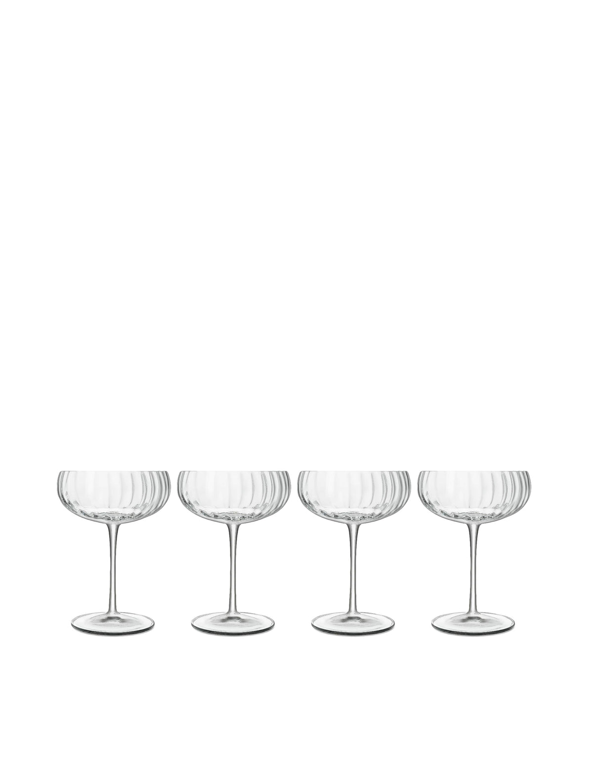 Set of 4 Optica Champagne Saucers