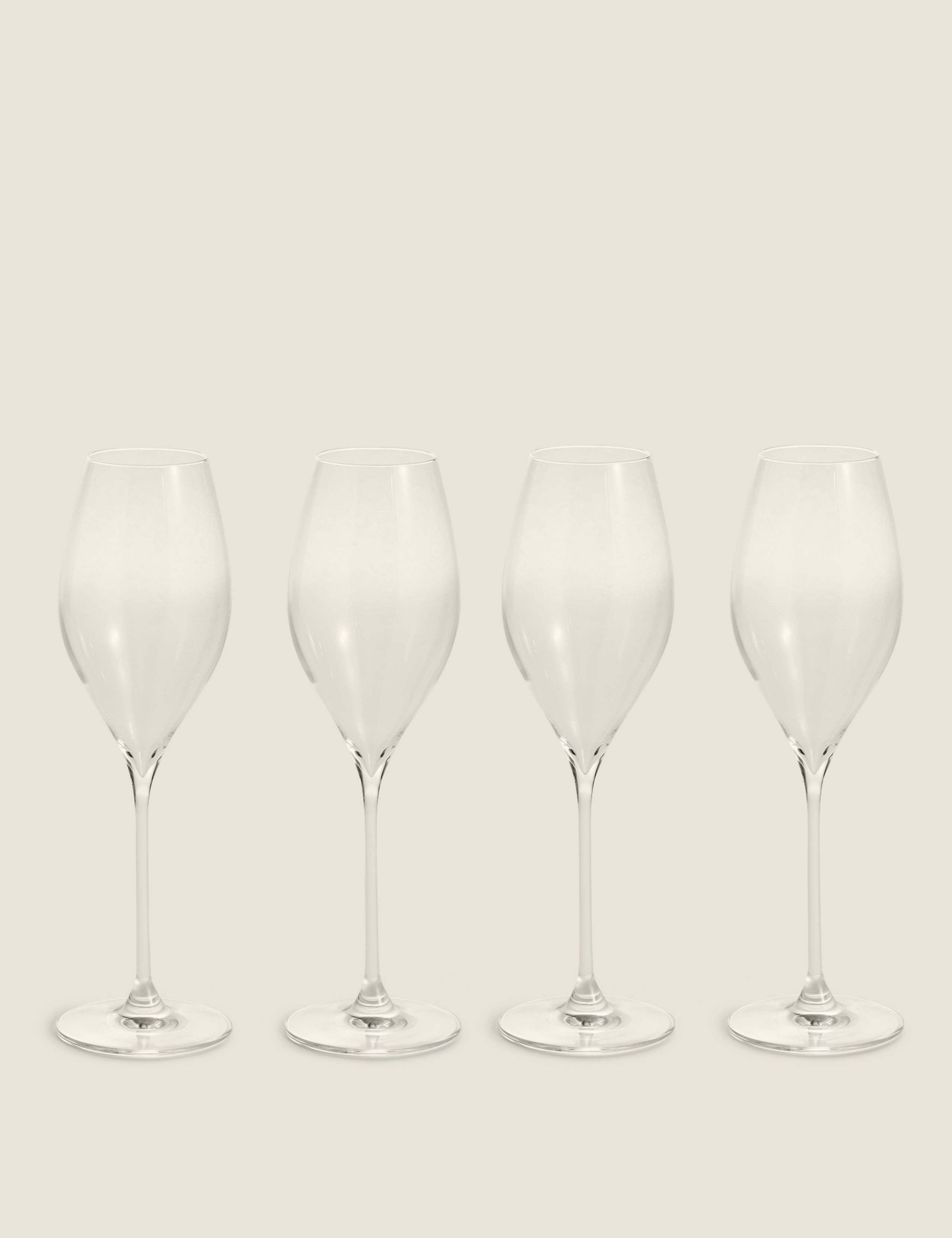 The Sommelier's Edit crystal prosecco glasses set of four (British brand)