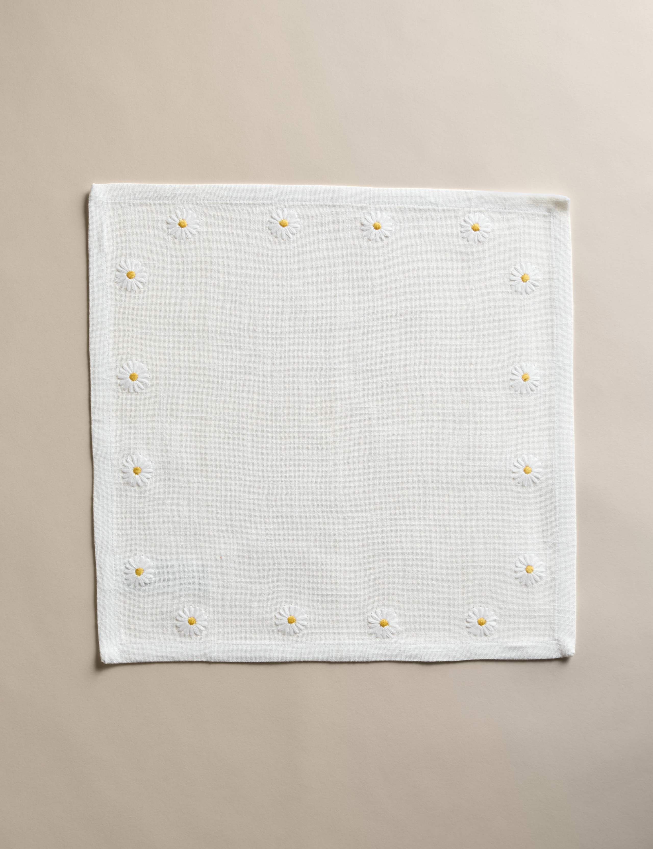 Cotton daisy napkins set of 4 embroidered - British product