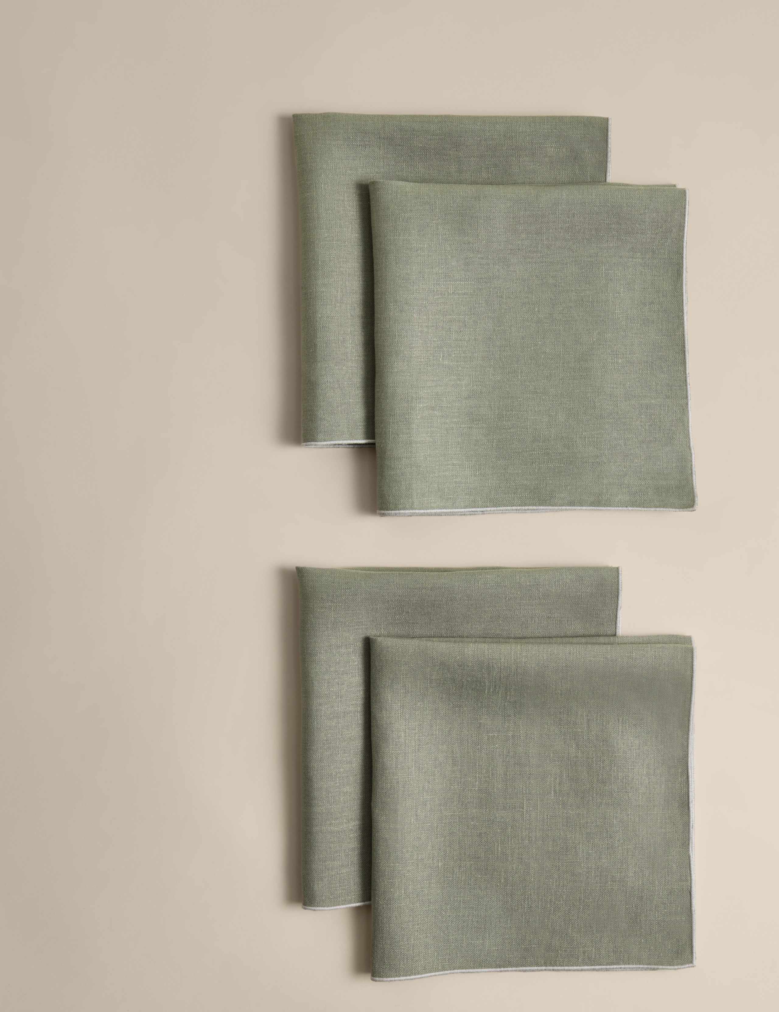 M&S pure linen contrast edge napkins set of 4, UK version