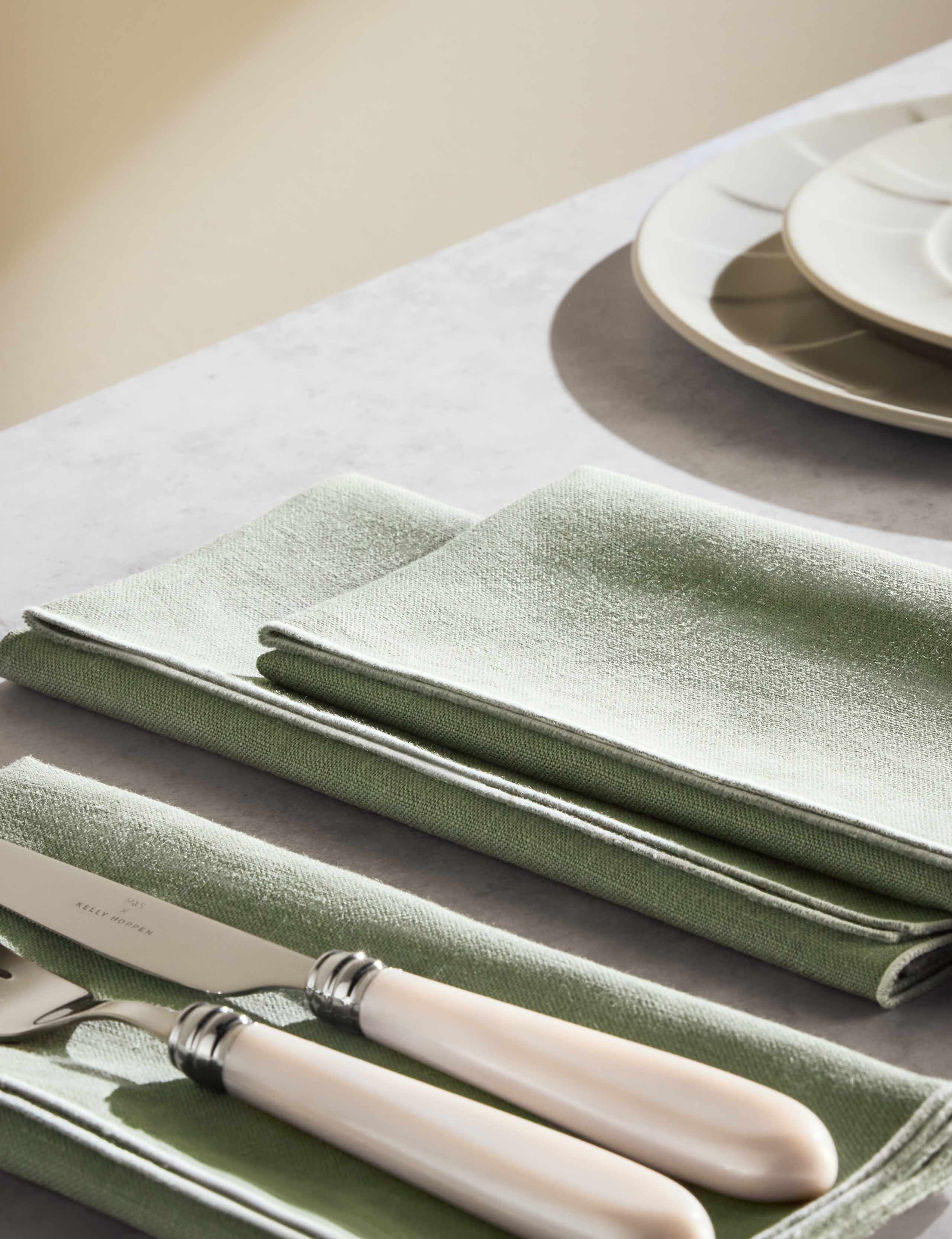 M&S pure linen contrast edge napkins set of 4, UK version