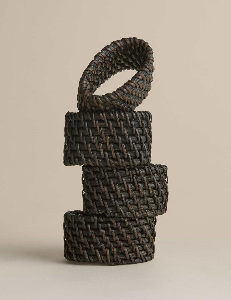 Rattan oval napkin rings set of 4 (British brand)