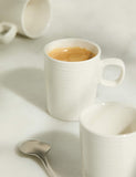 Ribbed ceramic espresso cups set of 4 (British brand)