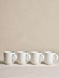 Set of four ribbed porcelain mugs (British brand)