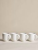 Set of four ribbed porcelain mugs (British brand)