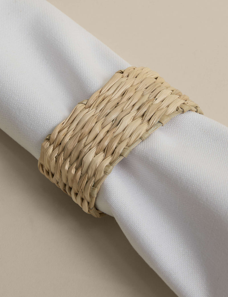Seagrass oval napkin rings set of 4, imported from the UK