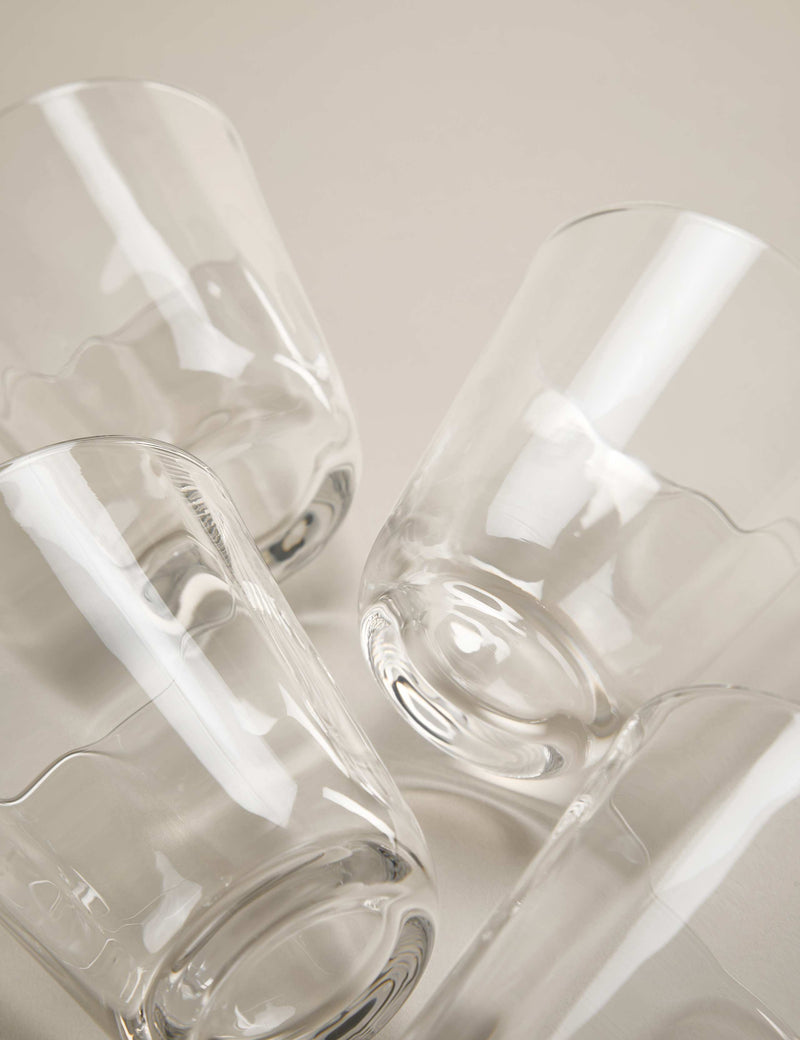 Clear soda optic tumblers set of 4, imported from the UK
