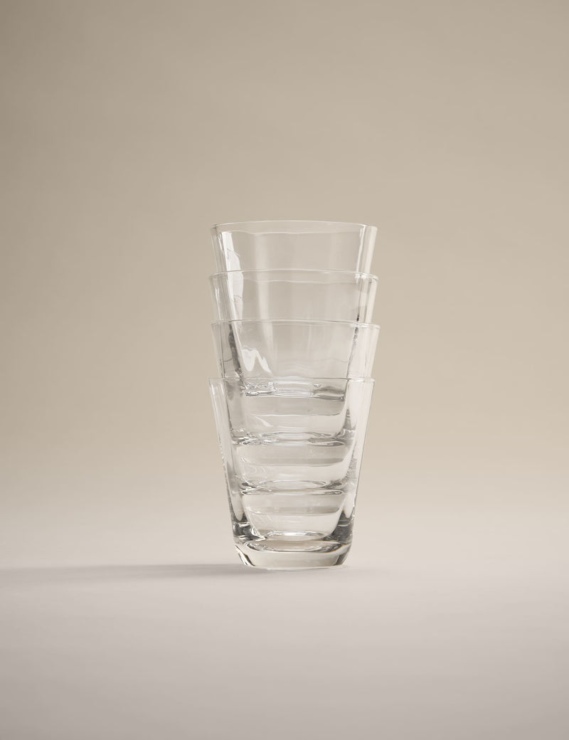 Clear soda optic tumblers set of 4, imported from the UK