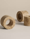 Set of 4 natural stone napkin rings with unique veining (British brand)