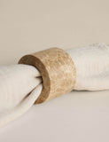Set of 4 natural stone napkin rings with unique veining (British brand)