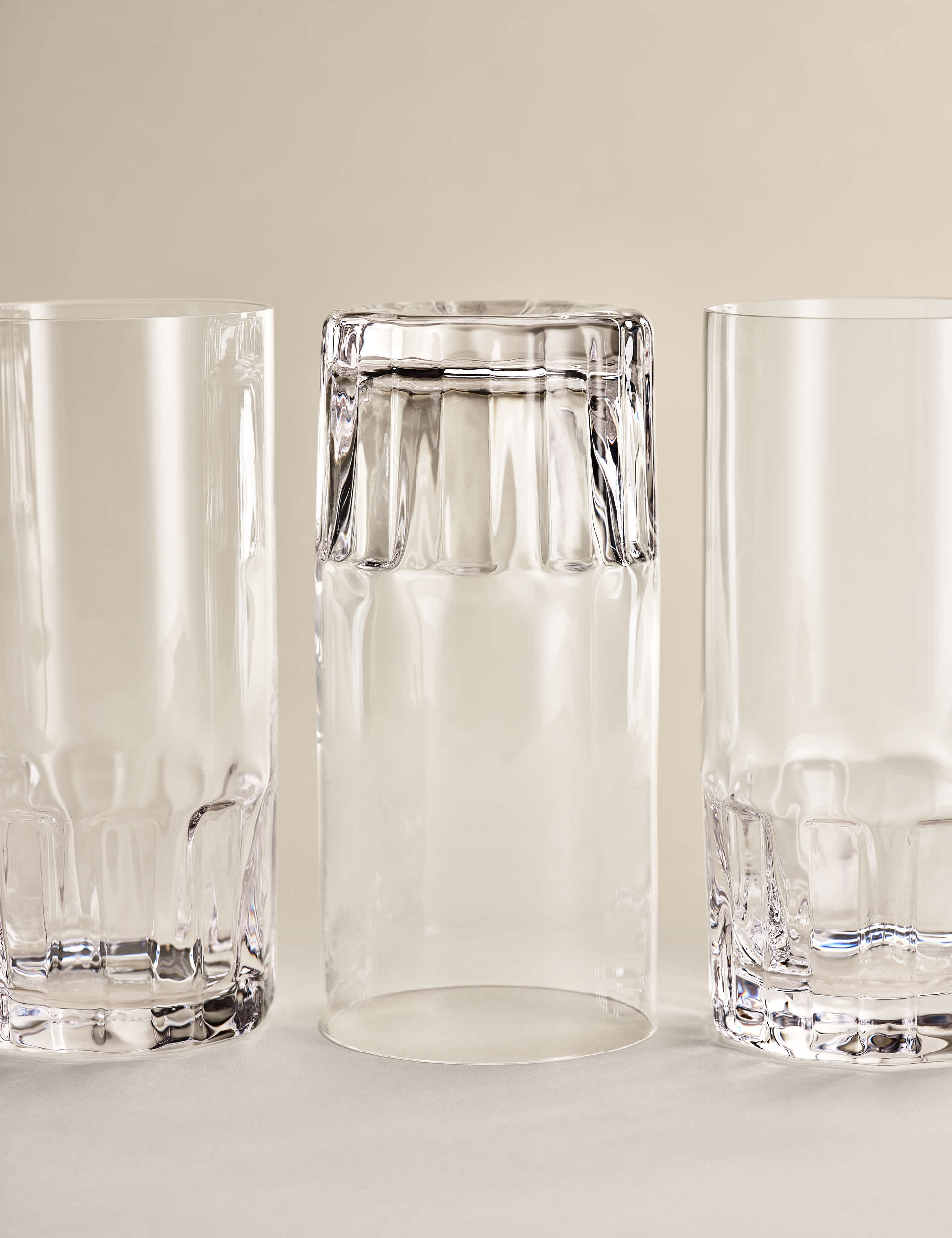 M&S X Kelly Hoppen textured hi ball glasses set of 4 (British brand)