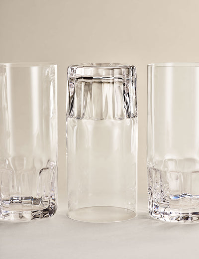 M&S M&S X Kelly Hoppen Textured Hi Ball Glasses Set of 4 Drinking Glasses- Buy online at McGrocer
