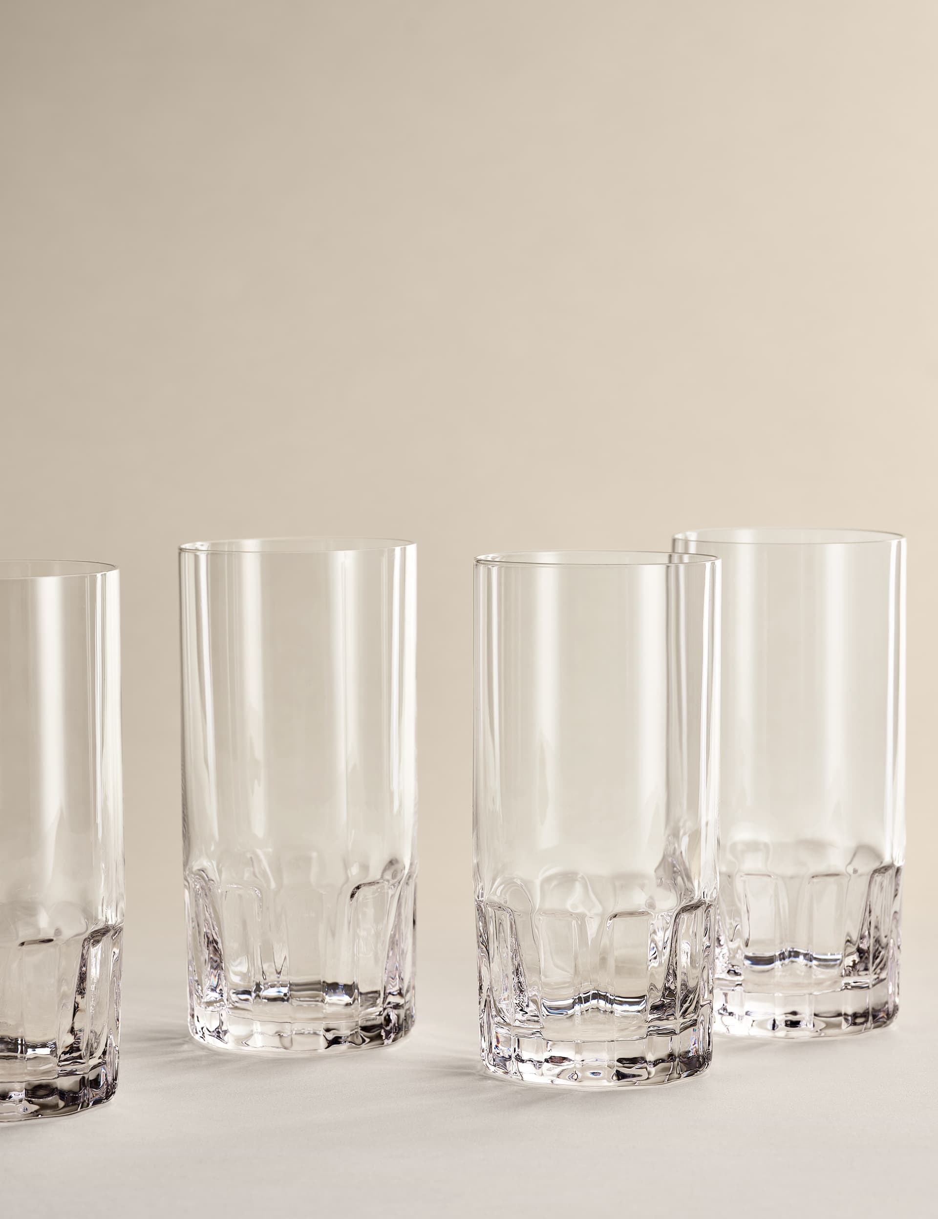 M&S X Kelly Hoppen textured hi ball glasses set of 4 (British brand)