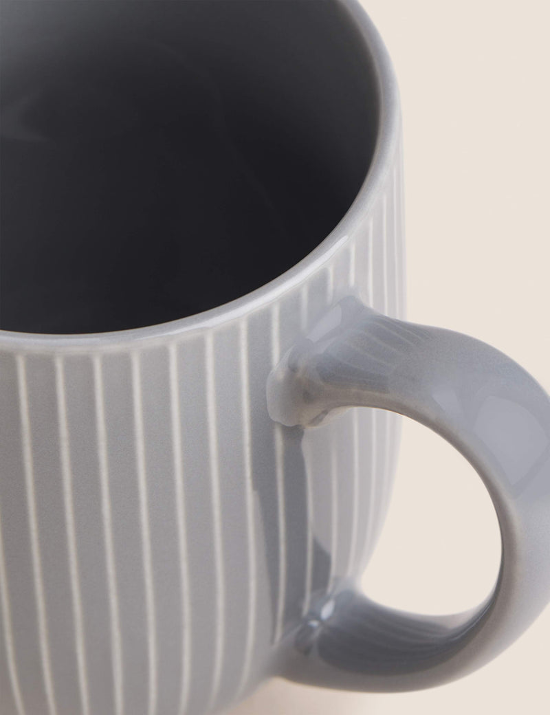 Set of four textured stripe mugs - British product