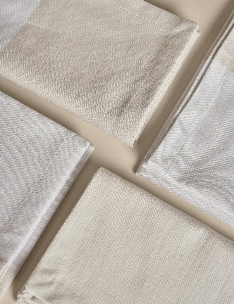 M&S X Kelly Hoppen woven banded napkins set of 4 (British brand)