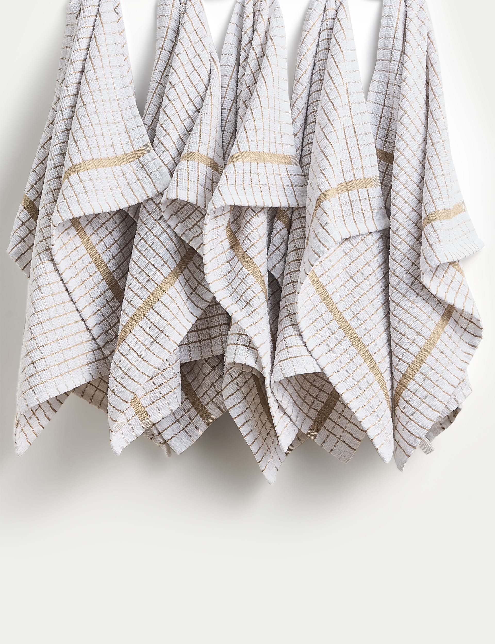 Set of 5 checked terry tea towels (British brand)
