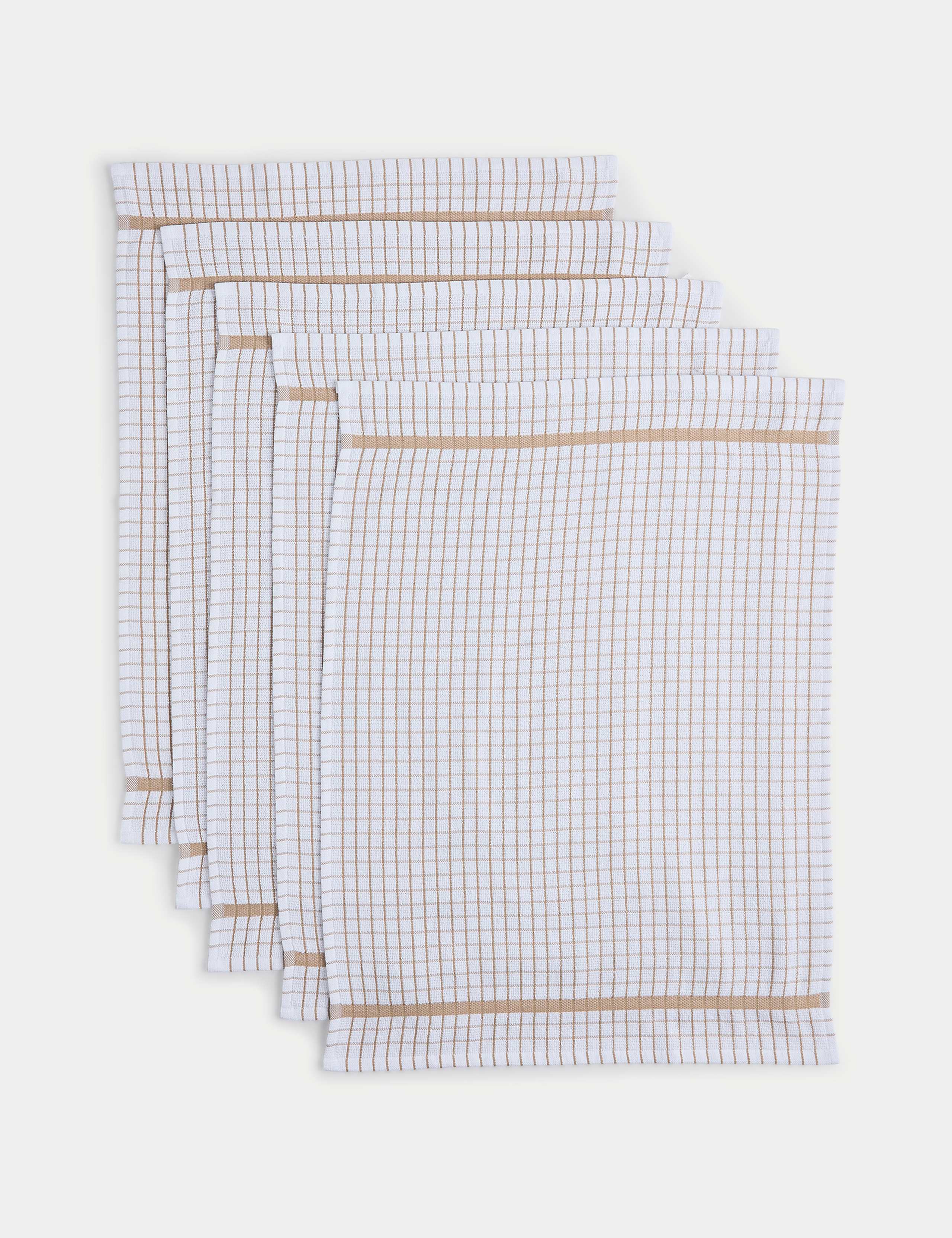 Set of 5 checked terry tea towels (British brand)