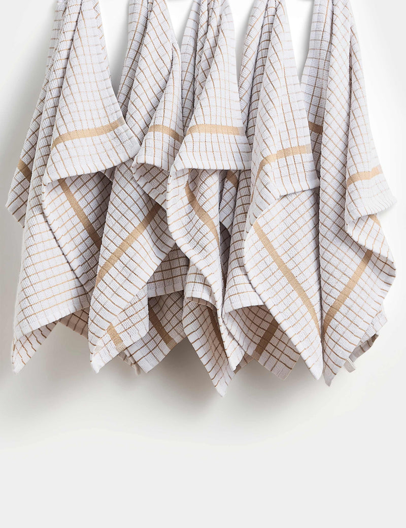 Set of 5 checked terry tea towels (British brand)