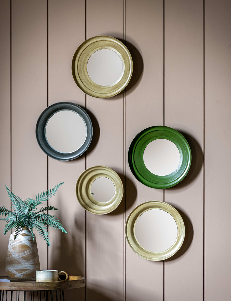 Gallery Direct Crosby Round Wall Mirrors Set of 5 - British product