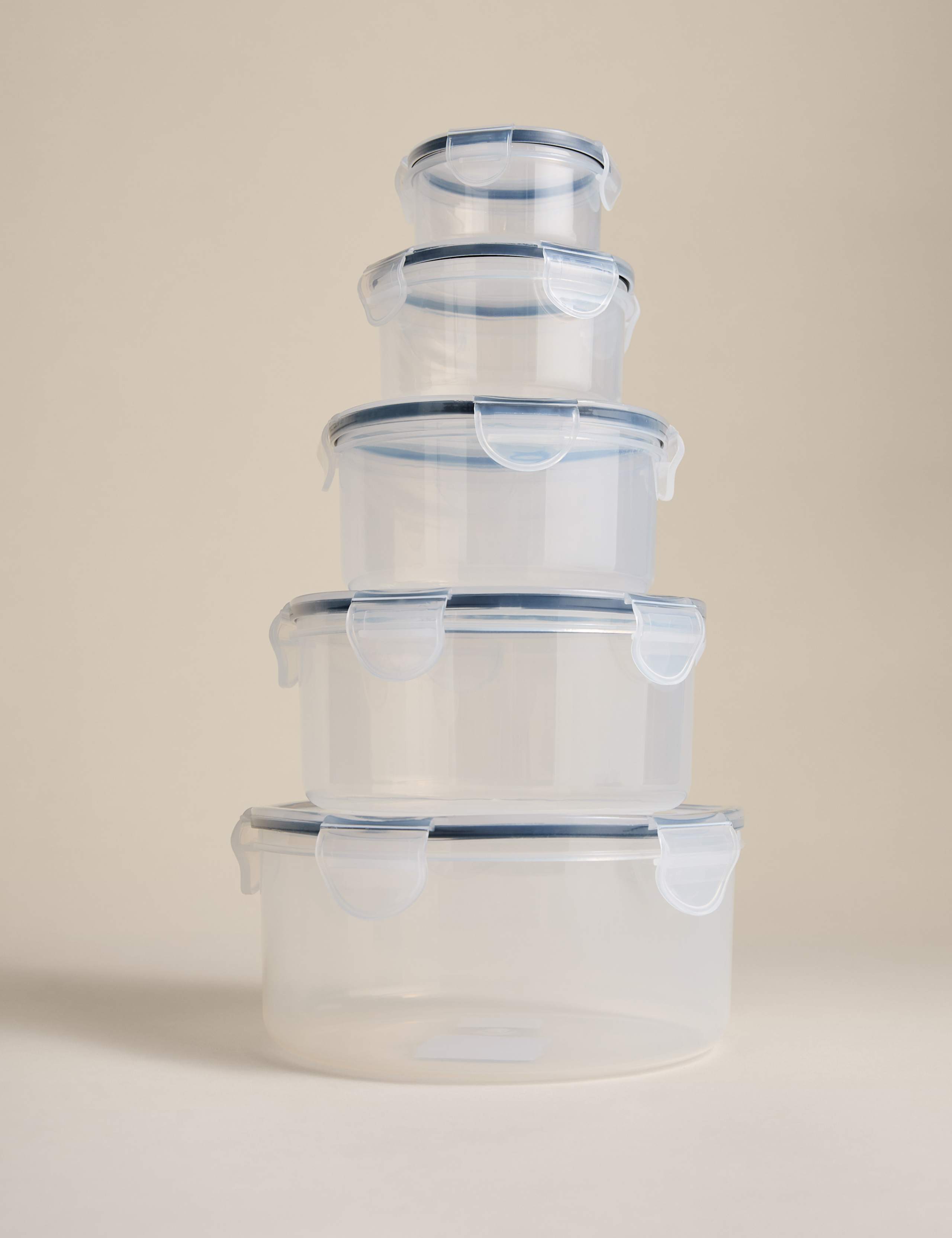 Round nesting storage containers set of 5 (British brand)