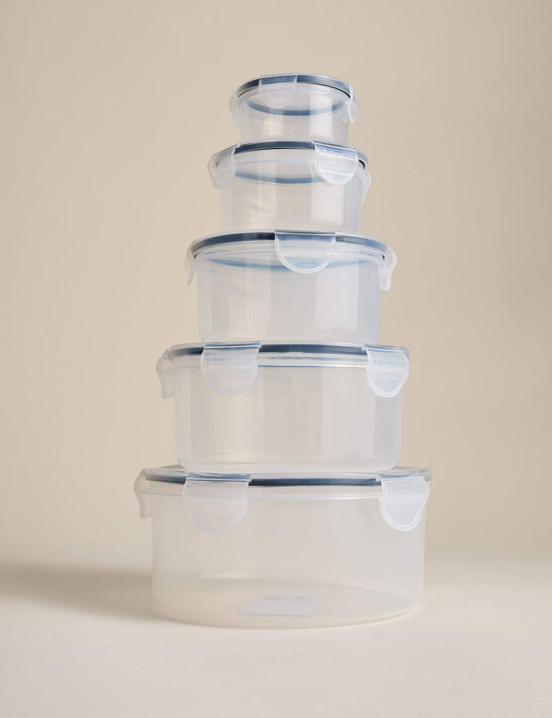 Round nesting storage containers set of 5 (British brand)