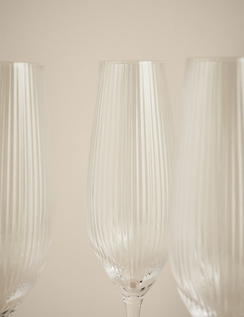 Maxim Optic champagne flutes set of 6 (British brand)