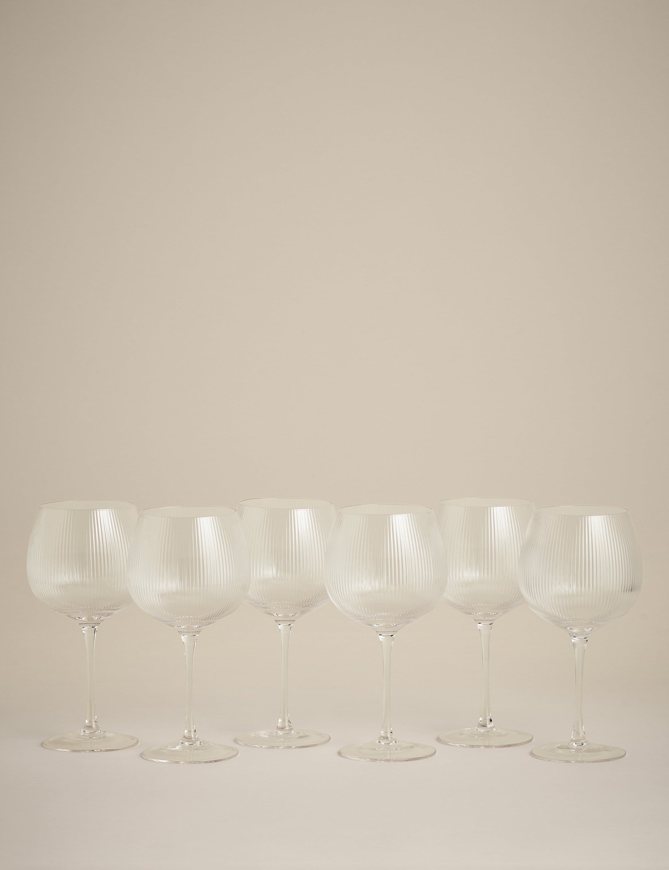 Maxim Optic gerippte Gin Gläser Set von 6 (Britische Marke)