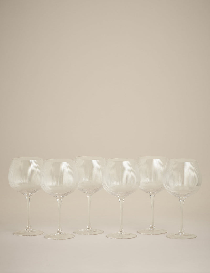 Maxim Optic gerippte Gin Gläser Set von 6 (Britische Marke)