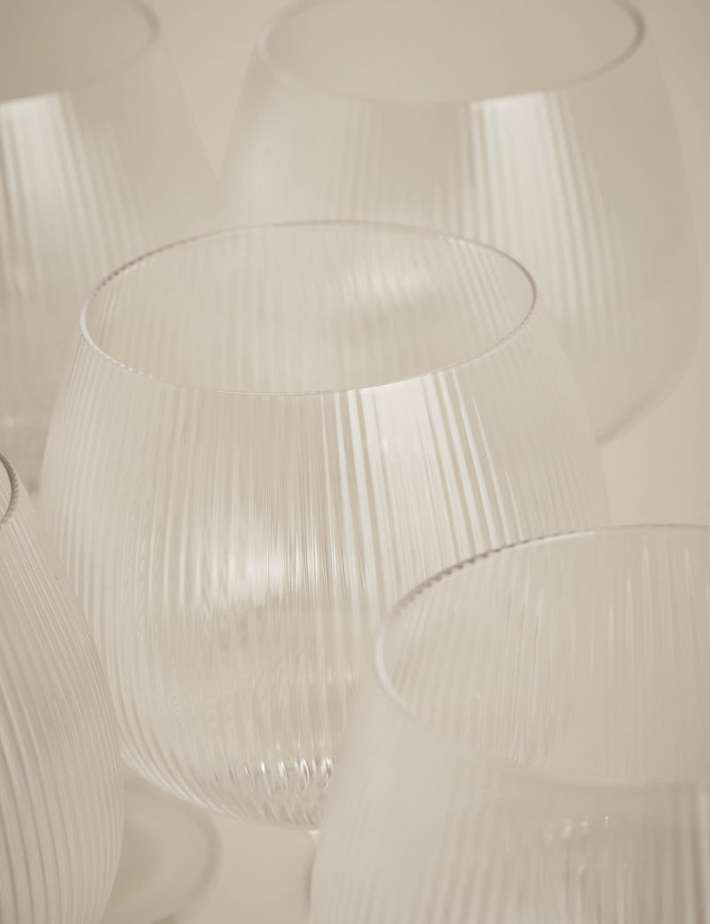 Maxim Optic gerippte Gin Gläser Set von 6 (Britische Marke)