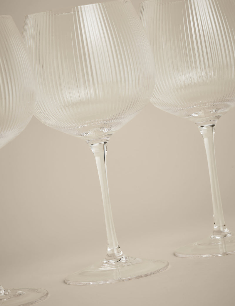 Maxim Optic gerippte Gin Gläser Set von 6 (Britische Marke)