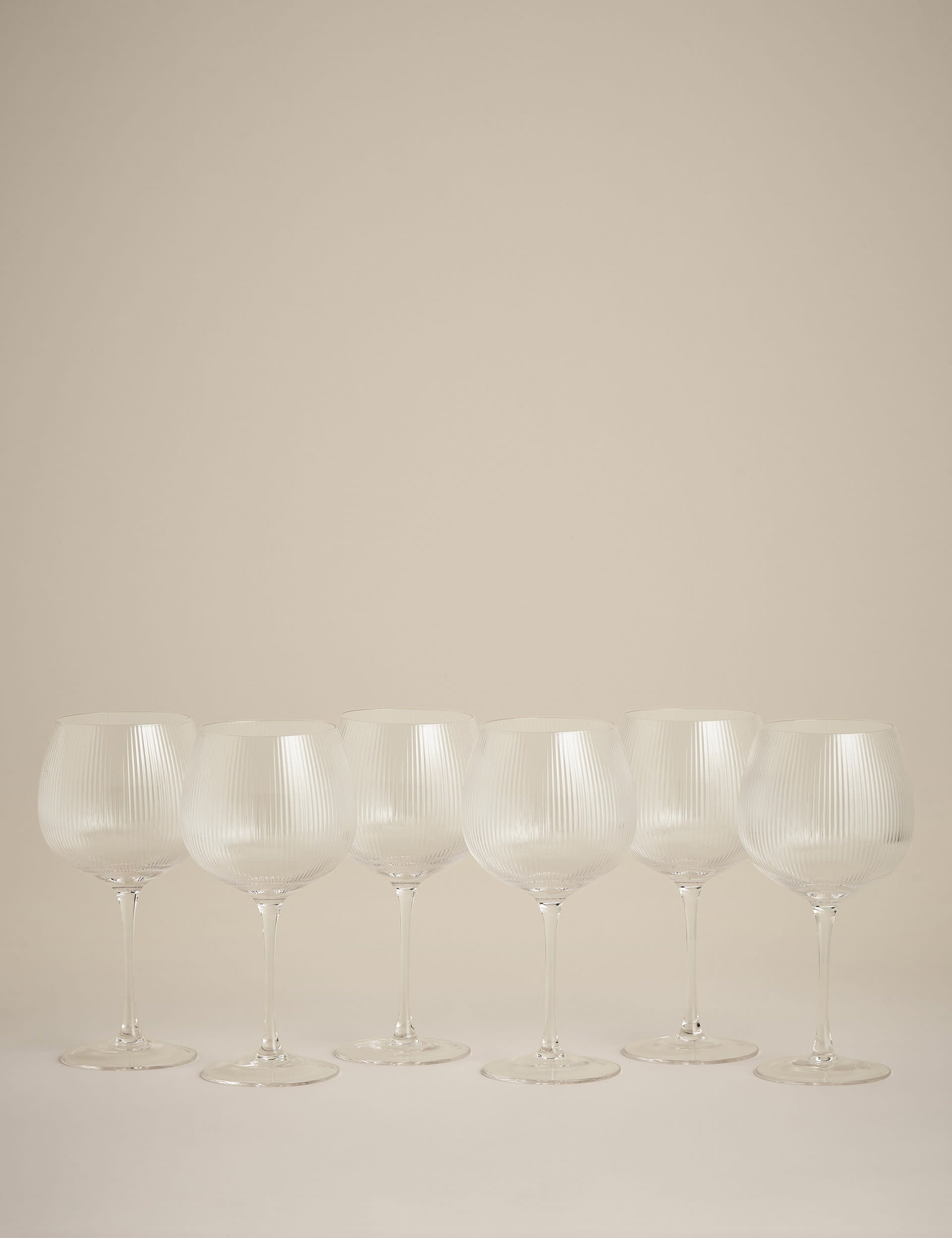 Maxim Optic gerippte Gin Gläser Set von 6 (Britische Marke)