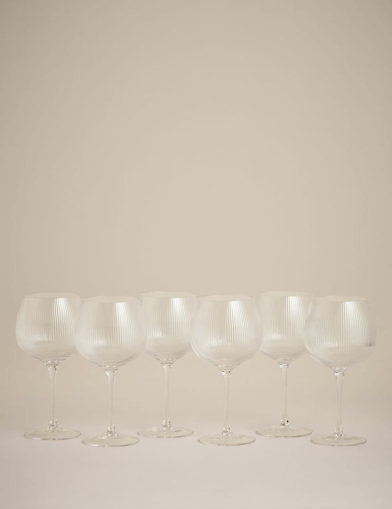 Maxim Optic gerippte Gin Gläser Set von 6 (Britische Marke)