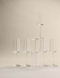 Set of 6 Modern Champagne Flutes