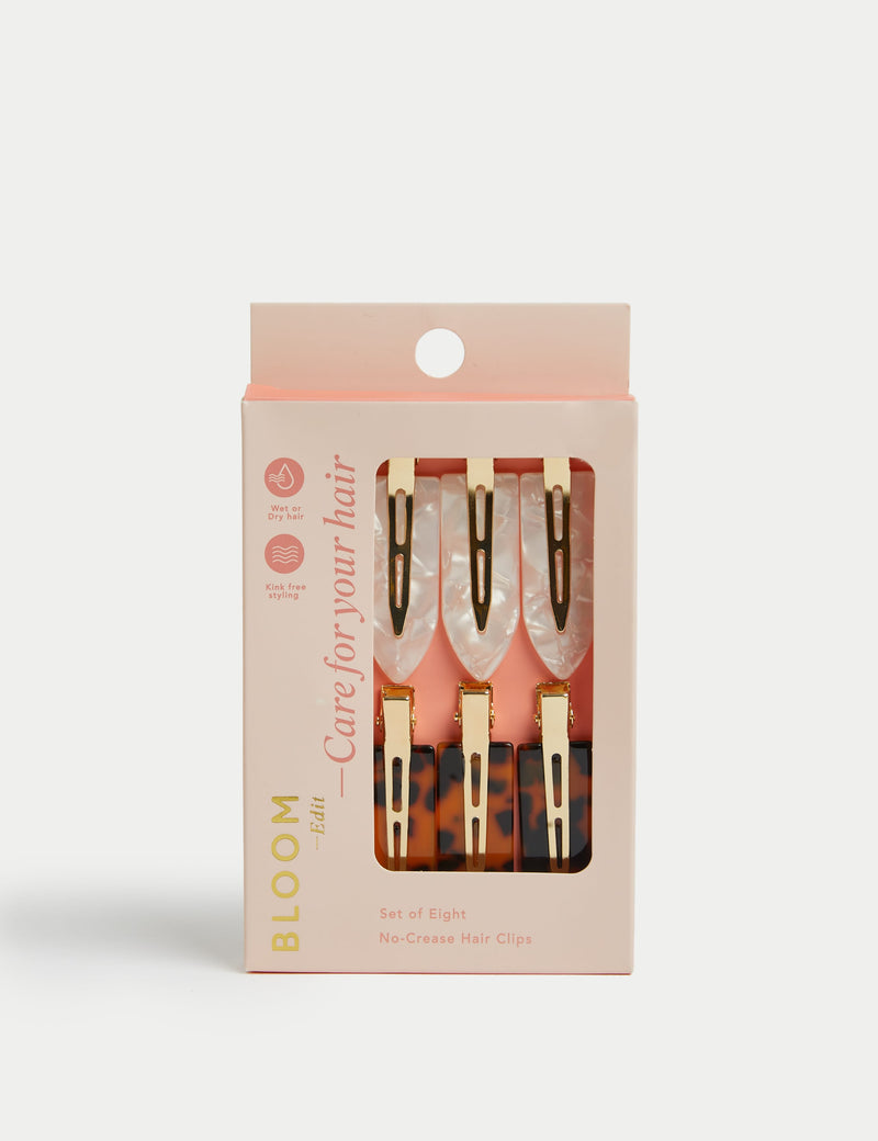 Bloom Accessories no crease hair clips set of eight - British product