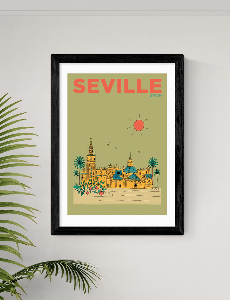 East End Prints Seville cityscape framed art print, imported from the UK