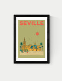 East End Prints Seville cityscape framed art print, imported from the UK