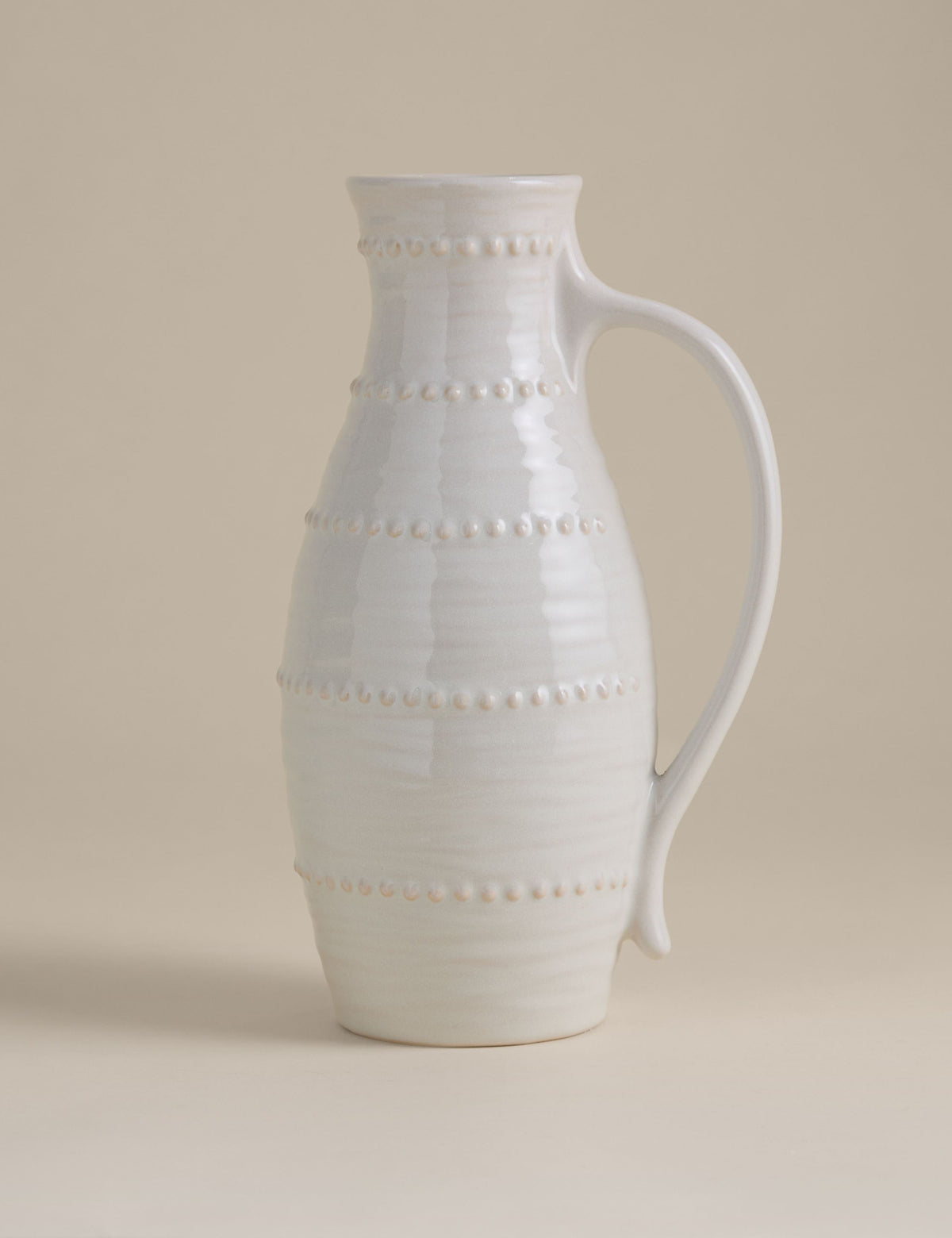 Bobble ceramic jug 31cm height textured design, imported from the UK