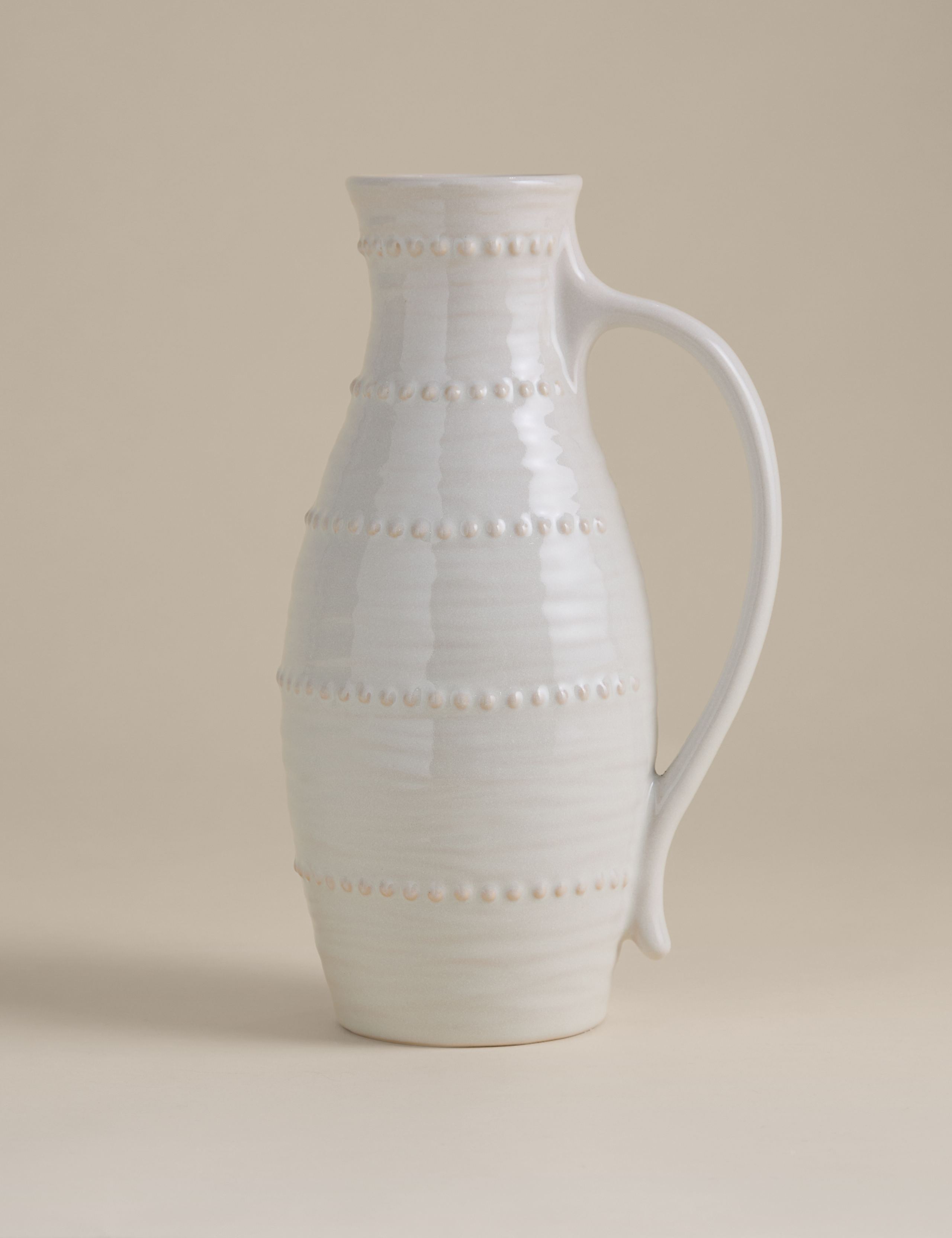 Bobble ceramic jug 31cm height textured design, imported from the UK