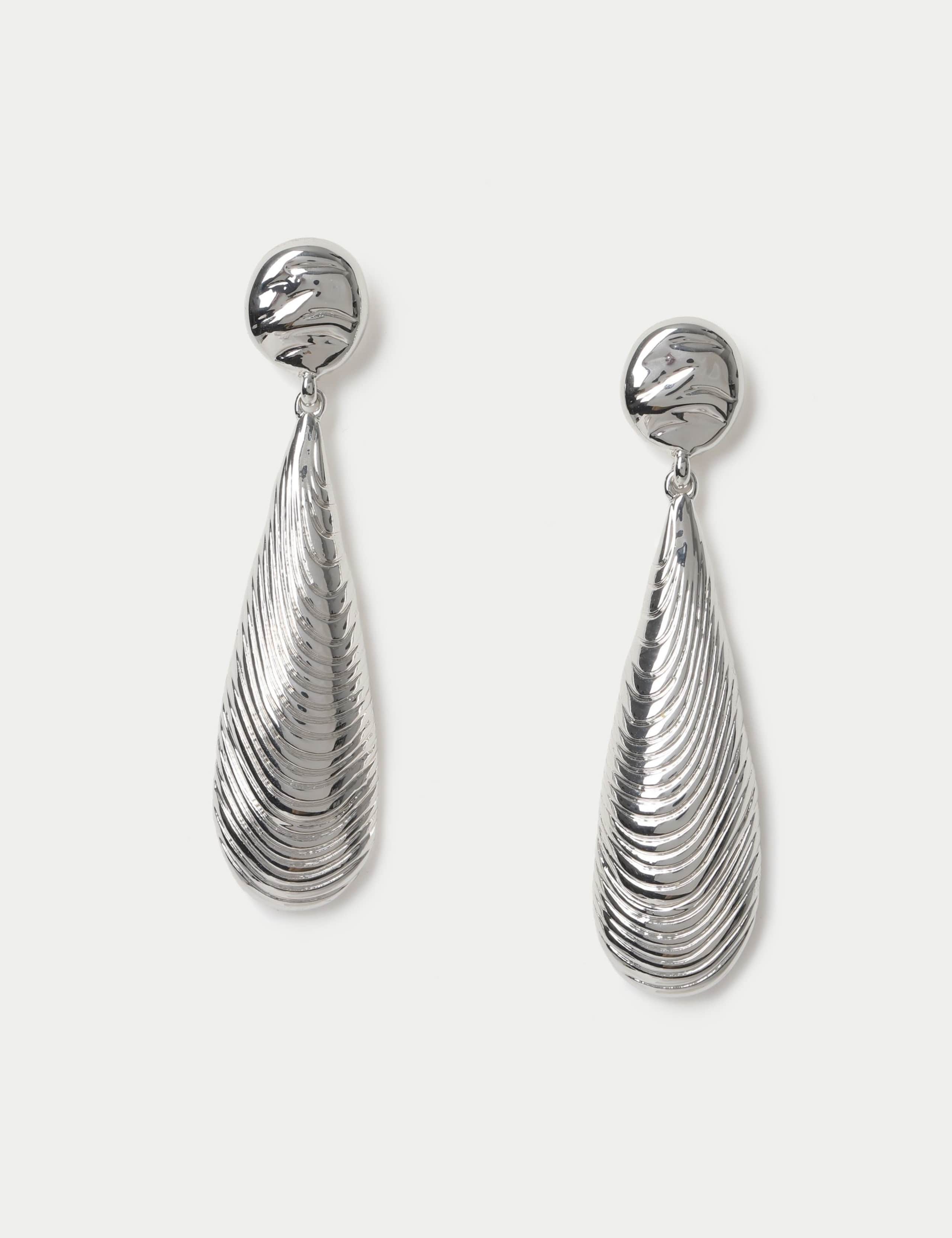 Shell Drop Earrings with 62mm stud in zinc alloy - British product
