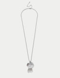 Shell Drop Long Pendant necklace in metal, UK version